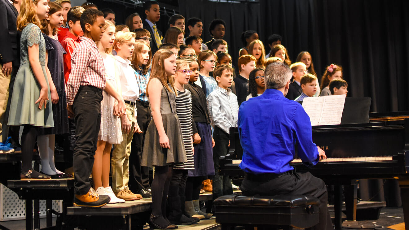 Fifth and sixth graders perform in chorus