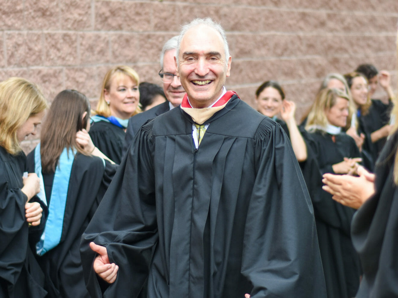Mike Saxenian, Head of McLean School, in robes for commencement