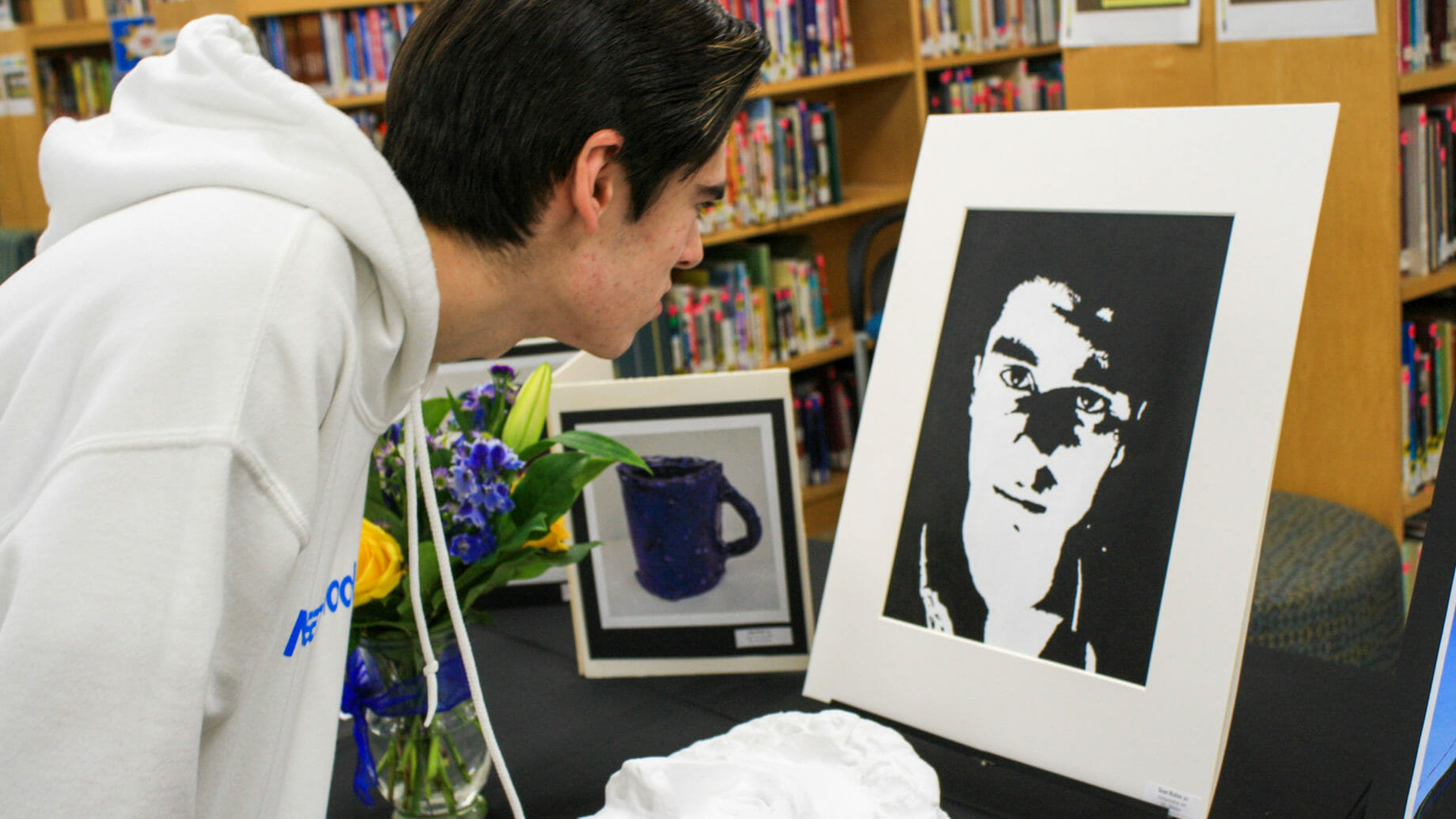 Student Analyzing Art Piece