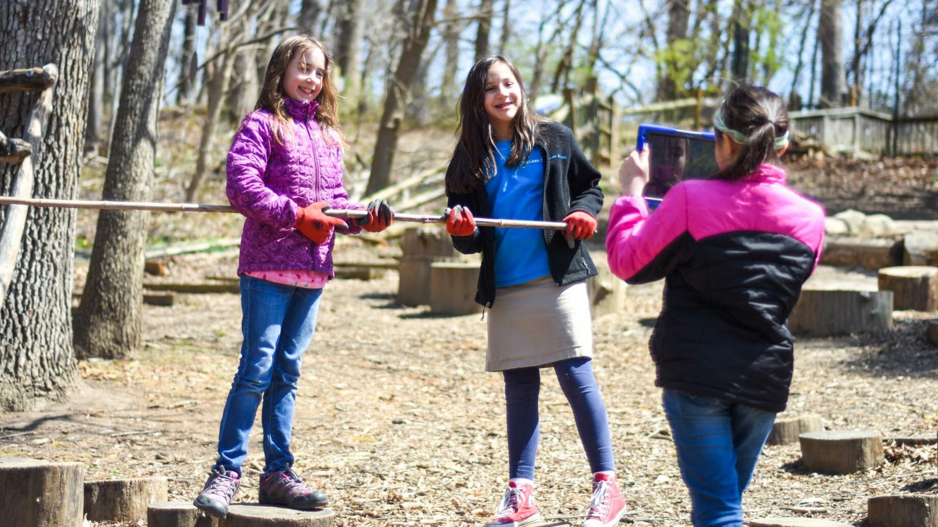 Young McLean Students Working Outdoors