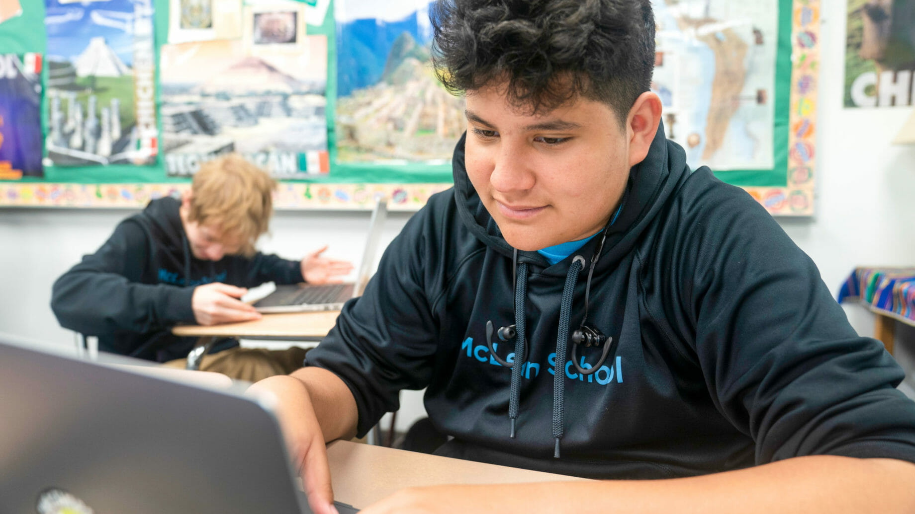 Student Working on Laptop