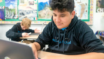 Student Working on Laptop