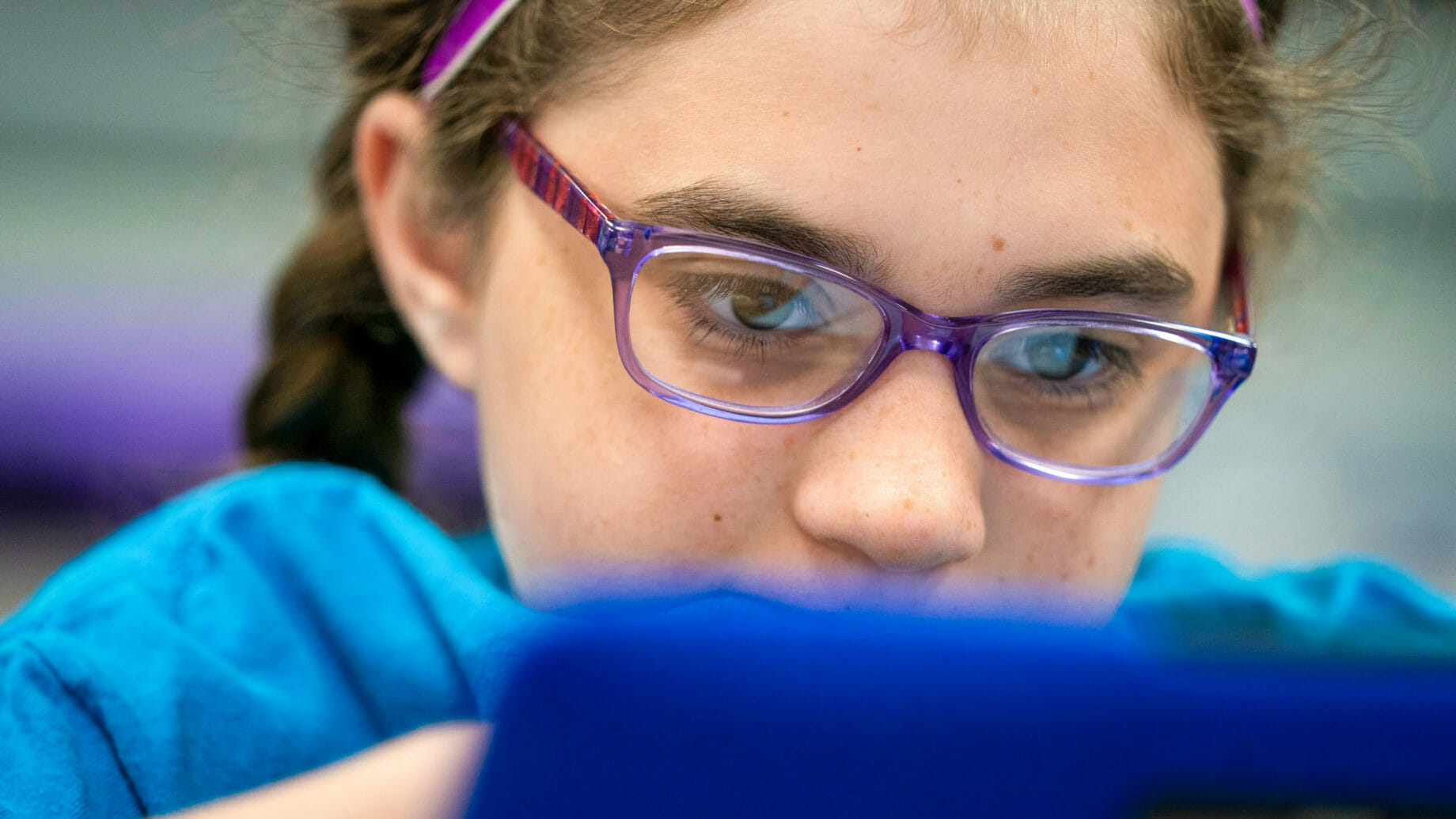 Student Focusing on Schoolwork