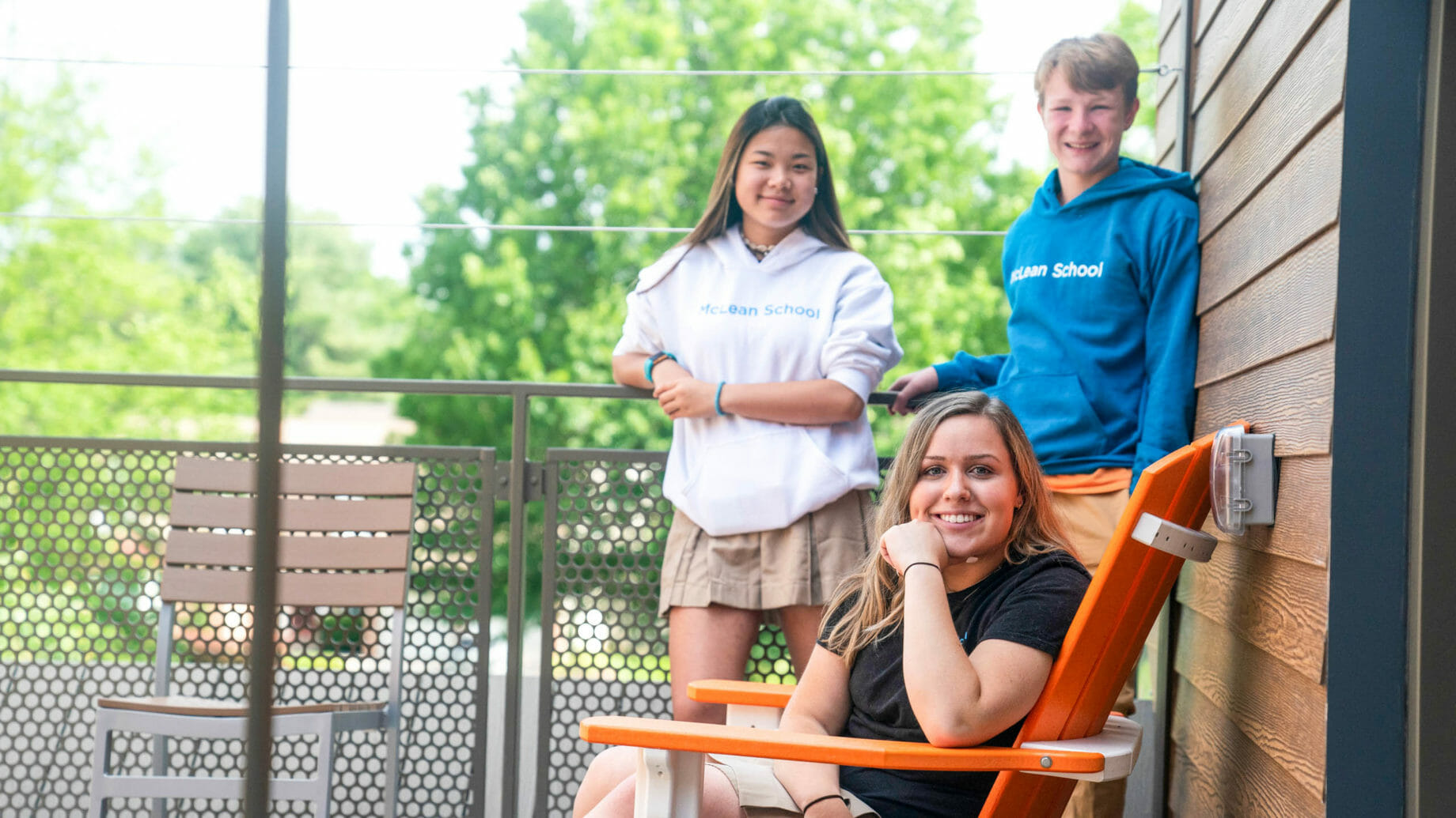 Students and Staff on Porch