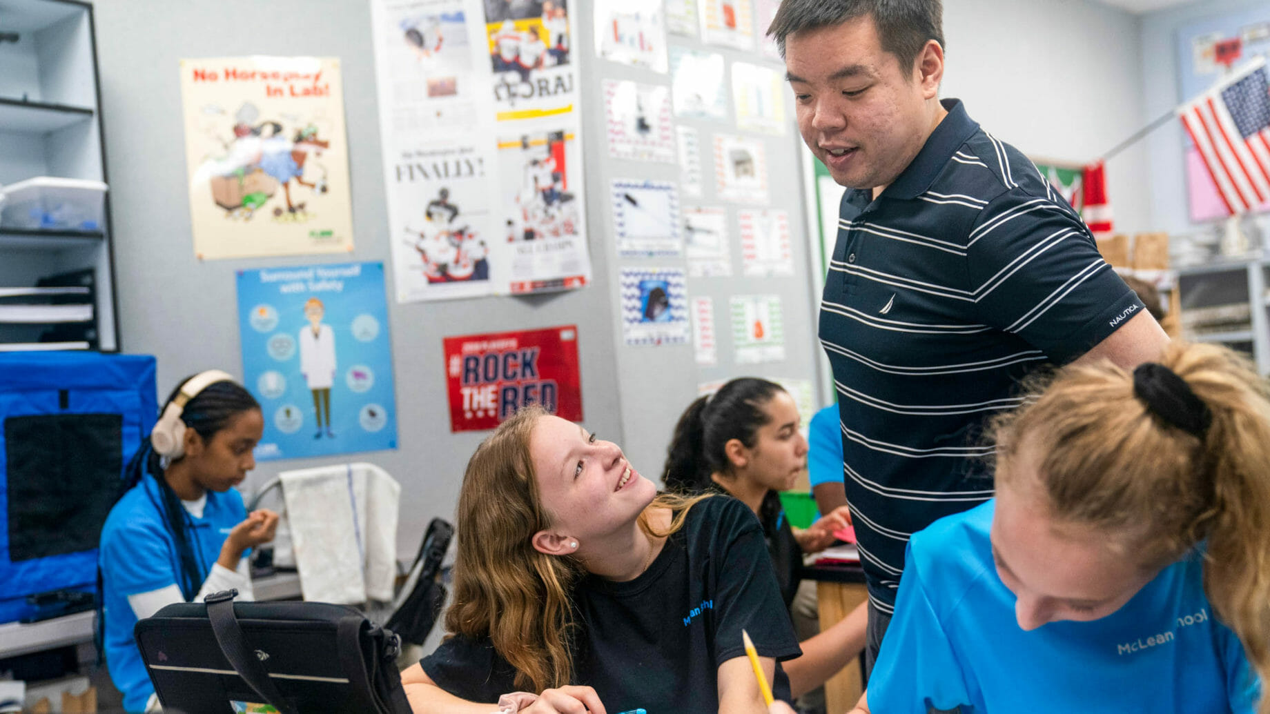Mr. Tran Teaching Students in Class
