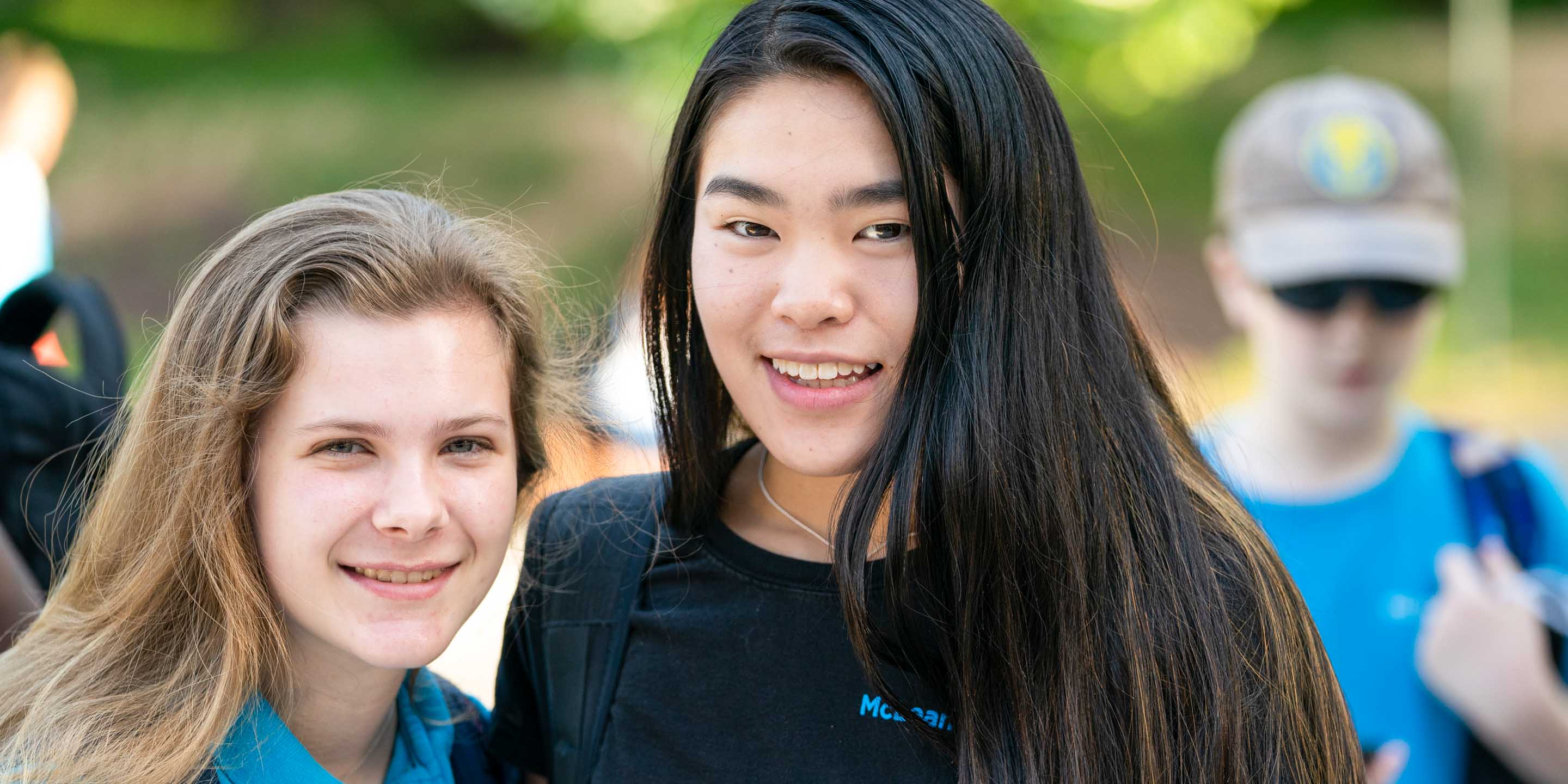 Two McLean students stands outside