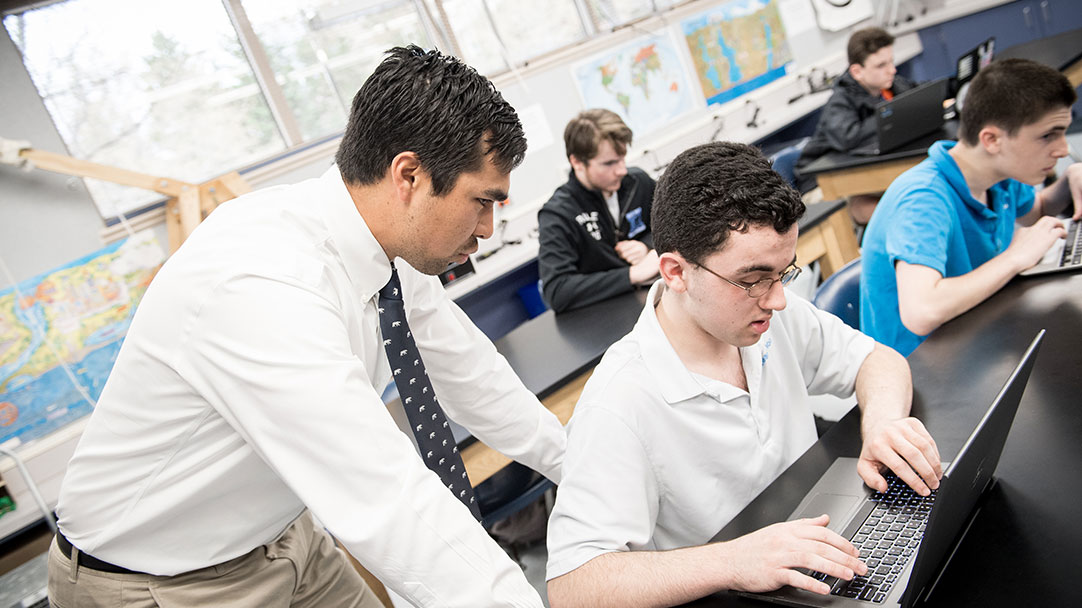 College Counselor, Max Rosner, connecting with students.