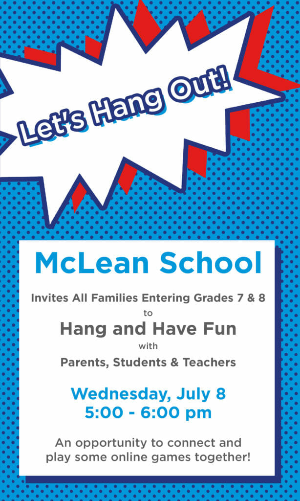 Let’s Hang Out for Grades 7 & 8 Family Game Time!