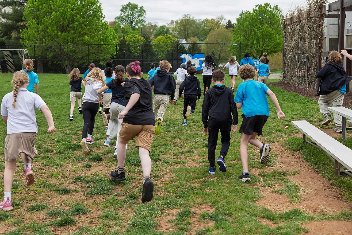 A group of students walking.