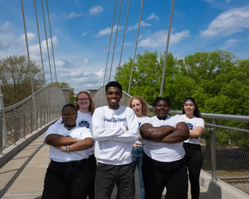 A group of people posing for a photo.