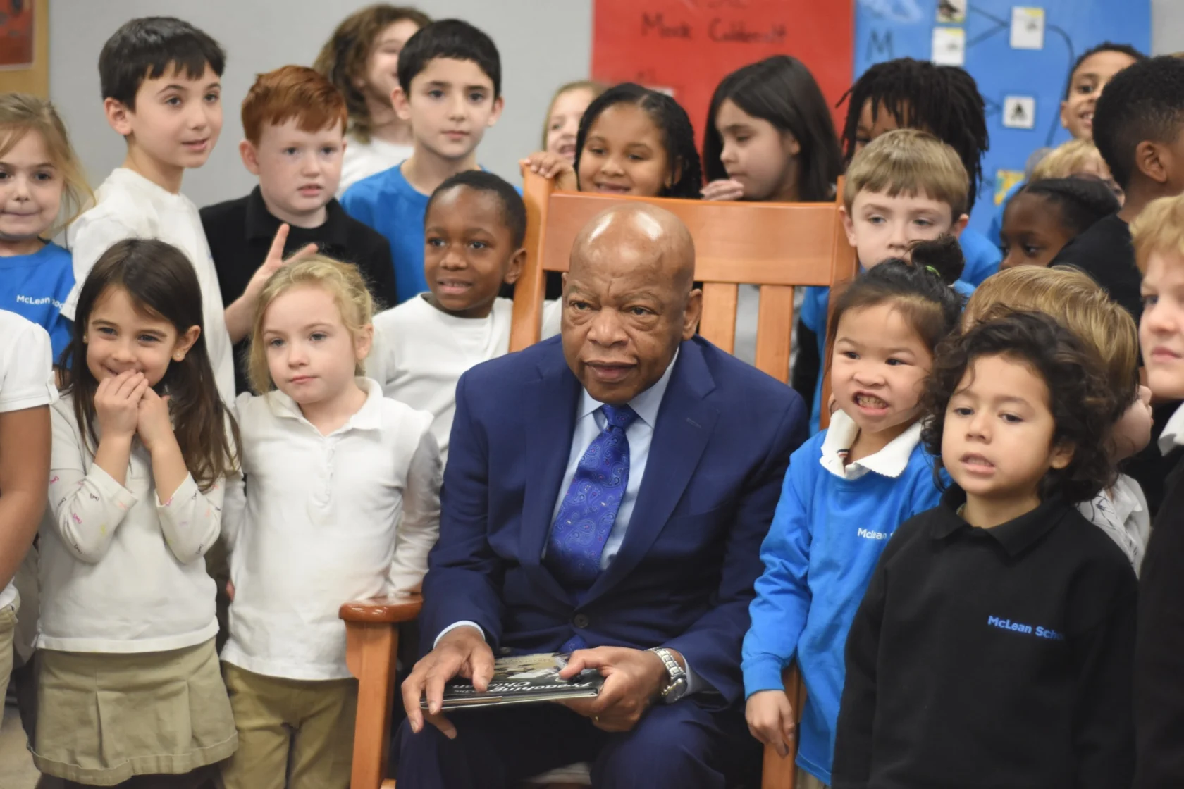 Congressman John Lewis with McLean School students.